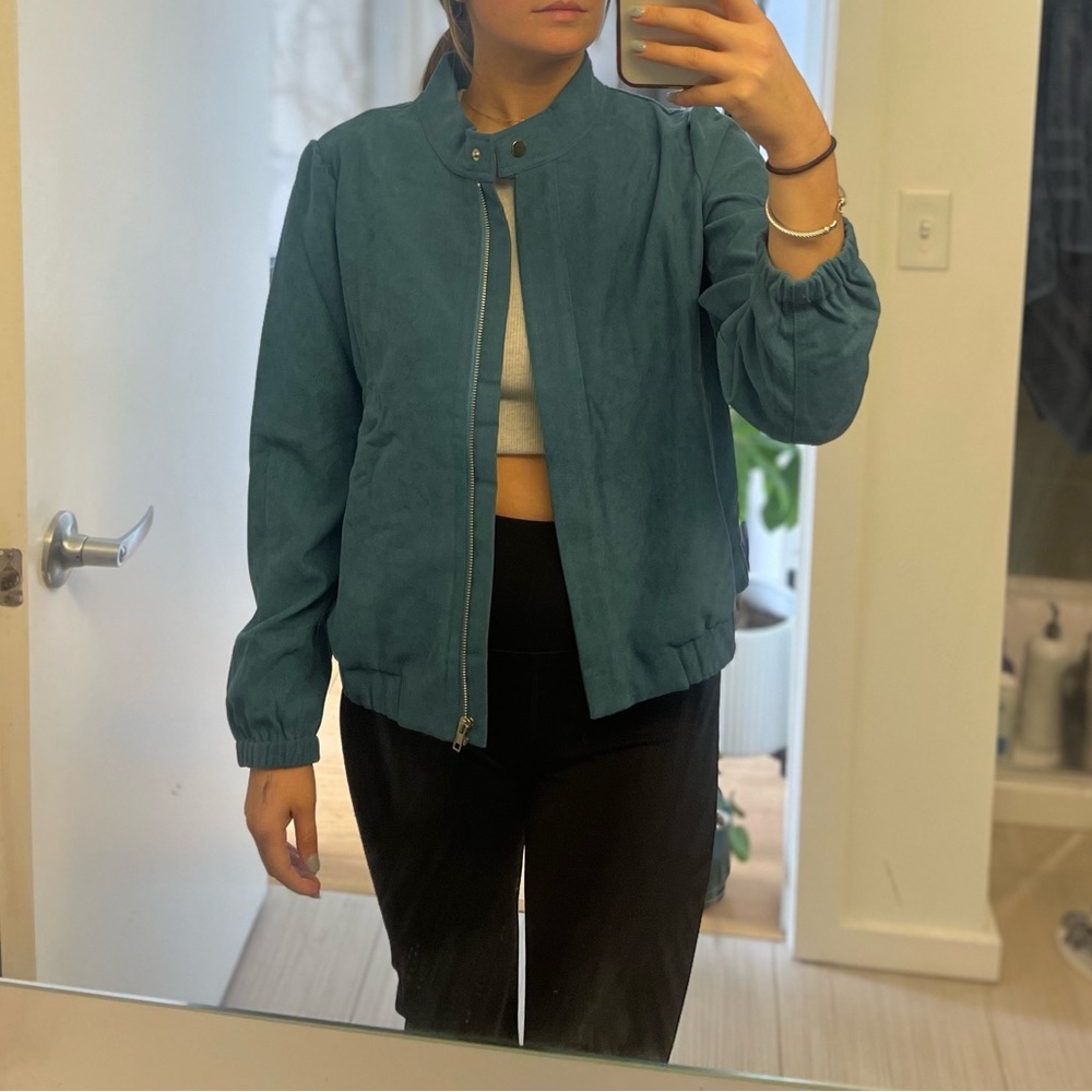 Allegra K Blue Bomber Jacket! never worn, super soft and amazing color.